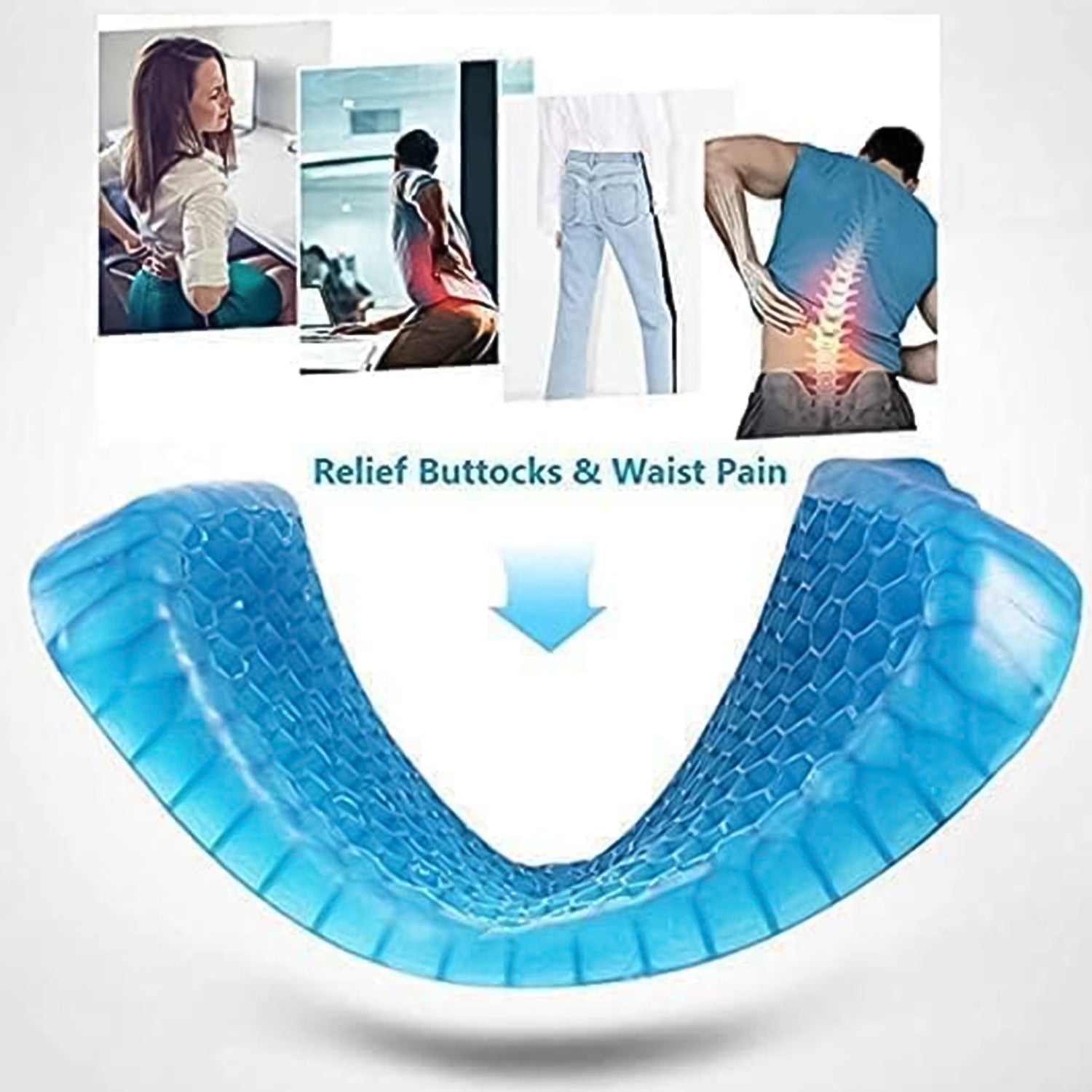 Cushion Seat Flex Pillow, Gel Orthopedic Seat Cushion Pad (Egg Sitter) Cushion Seat Flex Pillow, Gel Orthopedic Seat Cushion Pad (Egg Sitter)